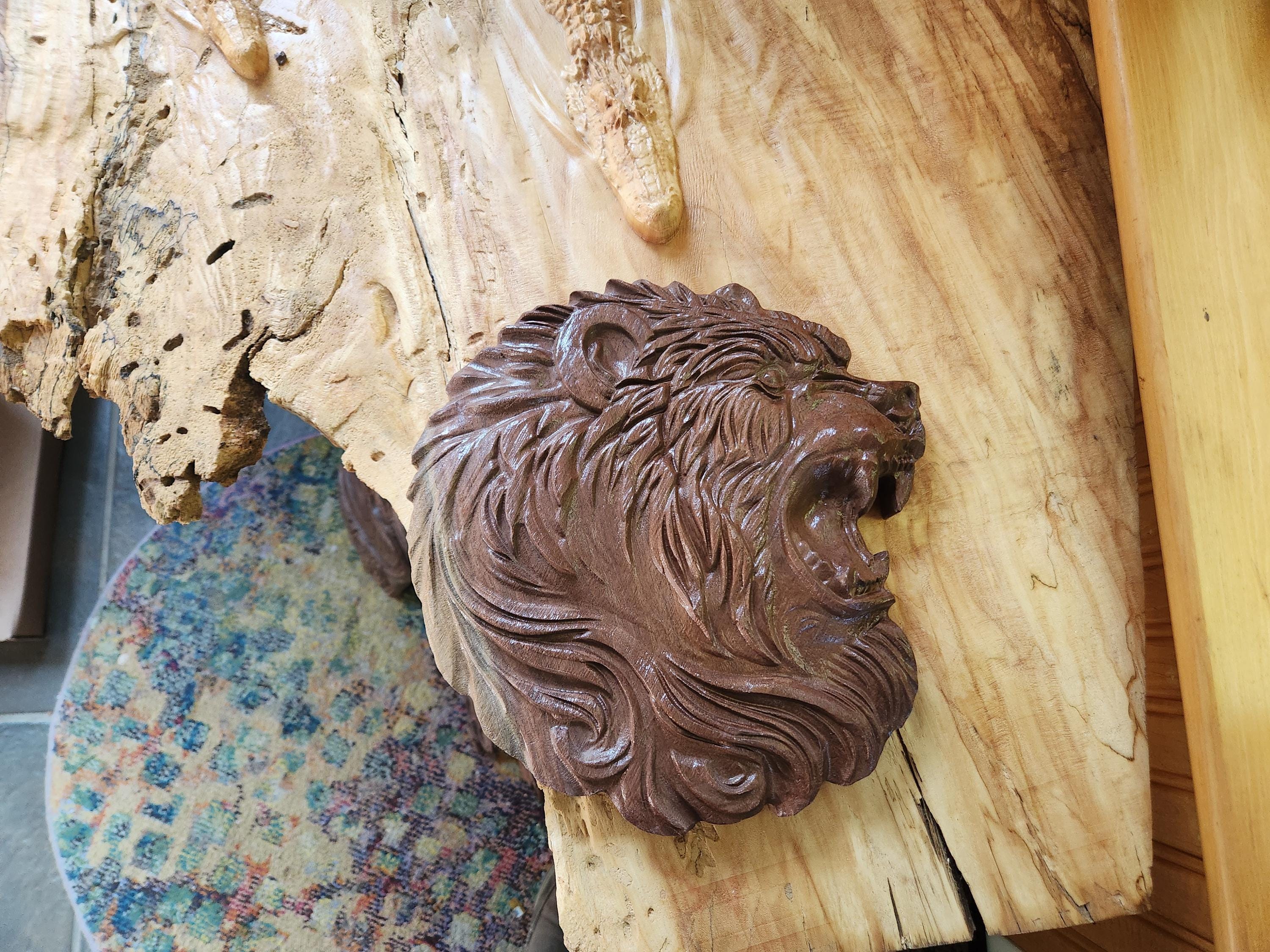 Bear carved in black walnut