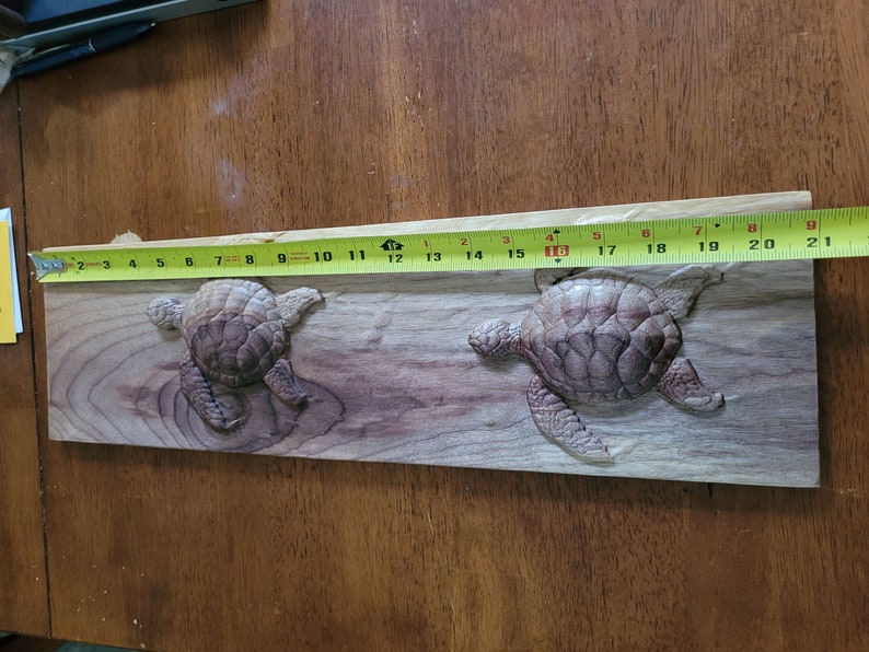 3D Sea Turtles Wood Carving in Black Walnut - Etsy