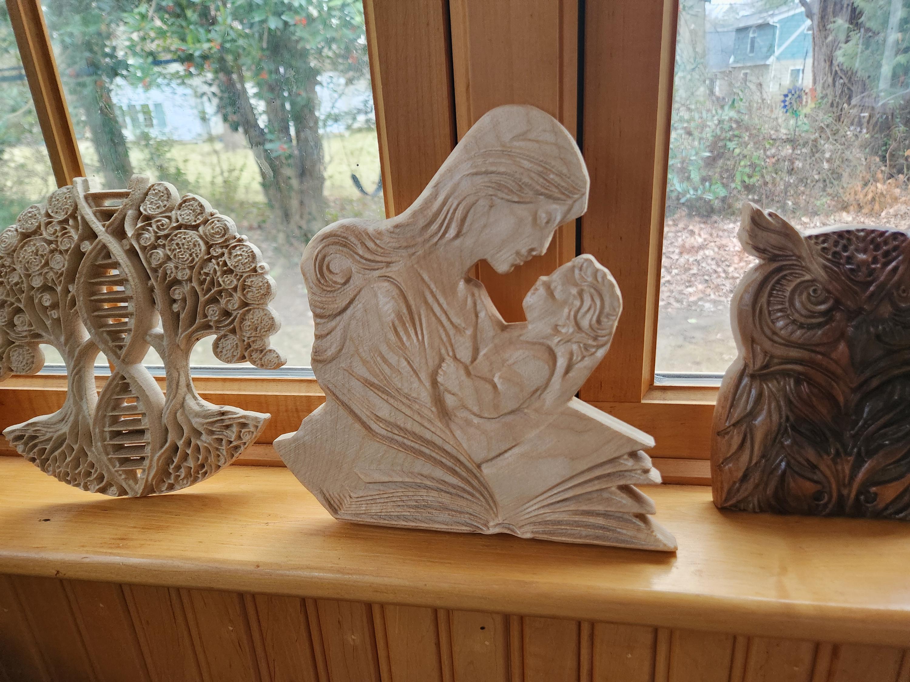 Book of Life carved in maple
