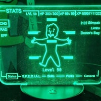 Fallout Display Rasb Custom Fallout Vault Girl Stat Screen Acrylic LED Light, Fallout Light ...