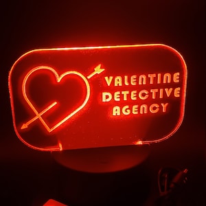 Fallout Nick Valentine Detective Agency Acrylic LED Light, Fallout Prop, Nick Valentine, LED Light, LED Sign, Acrylic Light, Wasteland