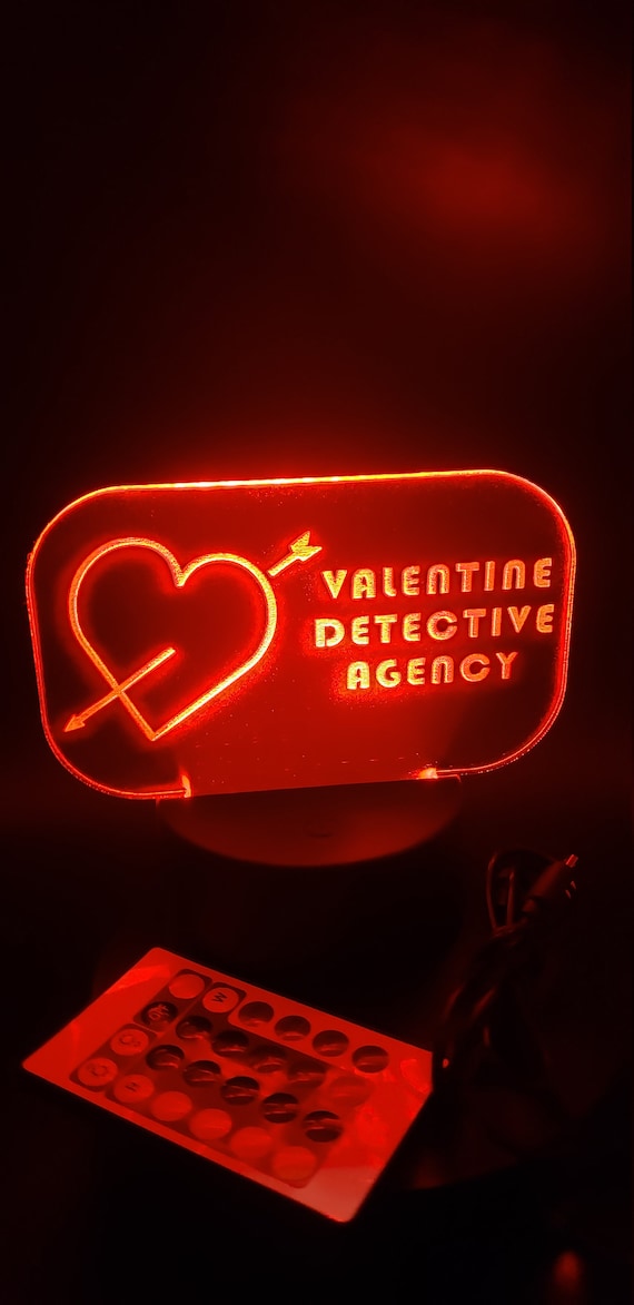 Fallout Nick Valentine Detective Agency Acrylic LED Light, Fallout Prop, Nick Valentine, LED Light, LED Sign, Acrylic Light, Wasteland