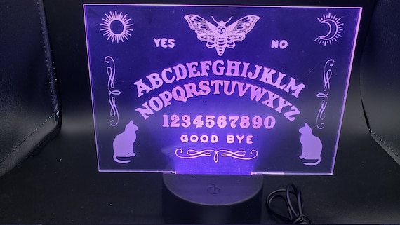 Ouija Board Engraved LED Light, Halloween, Spirits, Ghosts, Spirit Board, Spooky Gift, Talking Board, Paranormal, Nightlight, Witchy, Witch