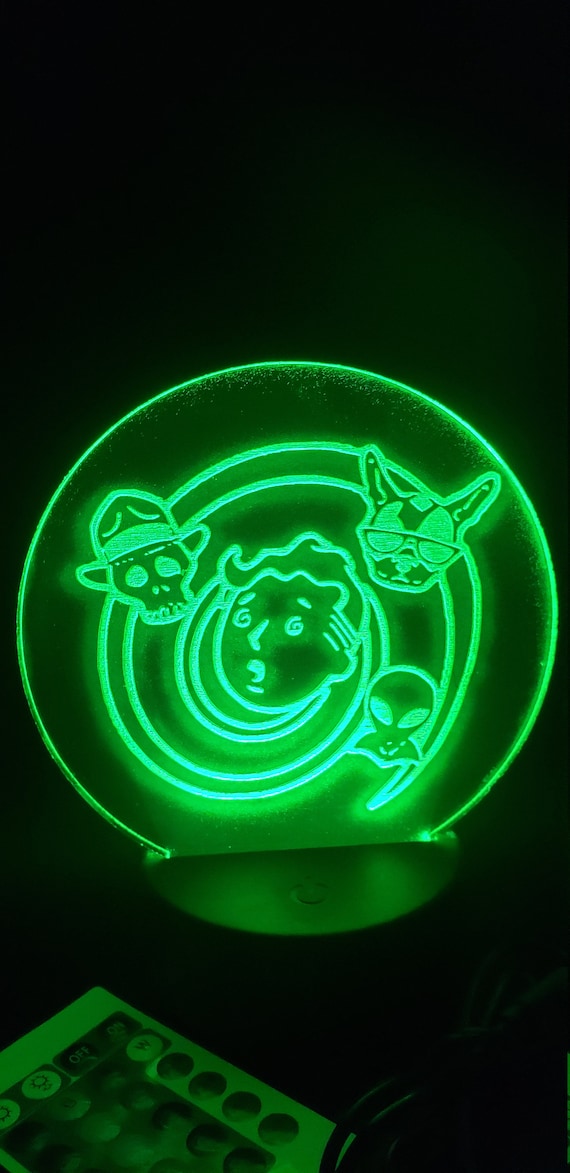 Fallout Wild Wasteland LED Acrylic Light, Wacky, Fallout Merch, New Vegas Perk