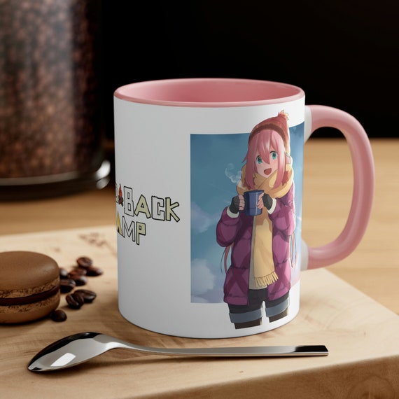 Yuru Camp Nadeshiko Ceramic Color Mug Ceramic Coffee Mug Coffee Cup 11oz Mug Anime Camp Mug Laid Back Camp Pink Mug