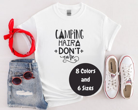 Camp Shirt, Outdoor Gift, Camping Hair Unisex Softstyle Shirt, Hiking, Gift T-Shirt, Nature, Outdoor Apparel, Backpacking Tee