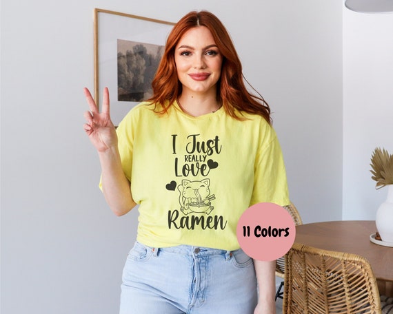 Ramen Cat Shirt, Anime Gift, Unisex  T-Shirt, Kawaii Anime Shirt, Cute Ramen Kitten Graphic, Japanese Tee, Kawaii Clothes, Ramen Lover
