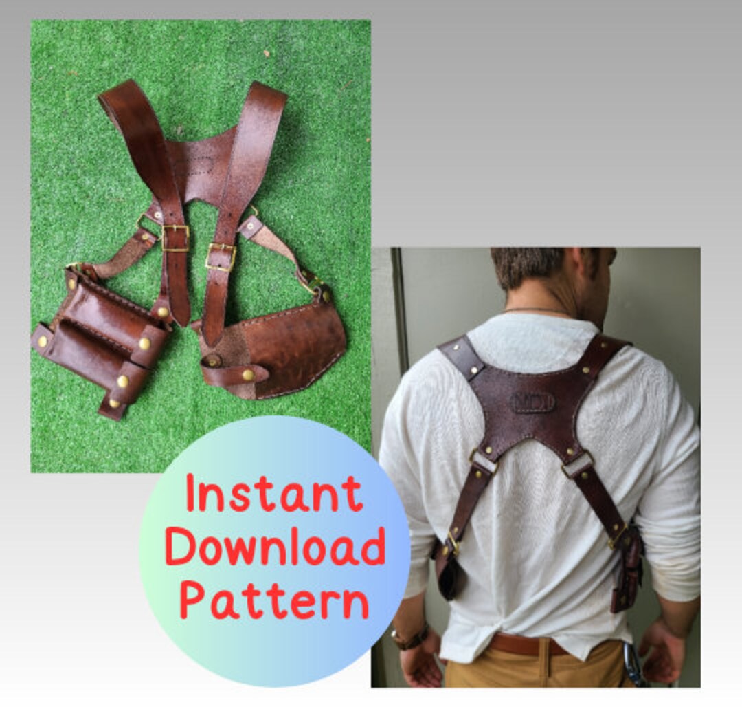 Digital Pattern Uncharted Harness Instant Download Holster Cosplay Video  Game Prop Leather Nathan Drake Adventure Costume Nerd Geek - Main Image