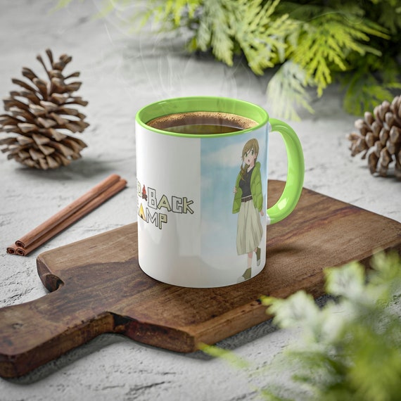 Yuru Camp Aoi Ceramic Color Mug Ceramic Mug Coffee Cup 11oz Mug Anime Cup Camp Mug Laid Back Camp Green Mug