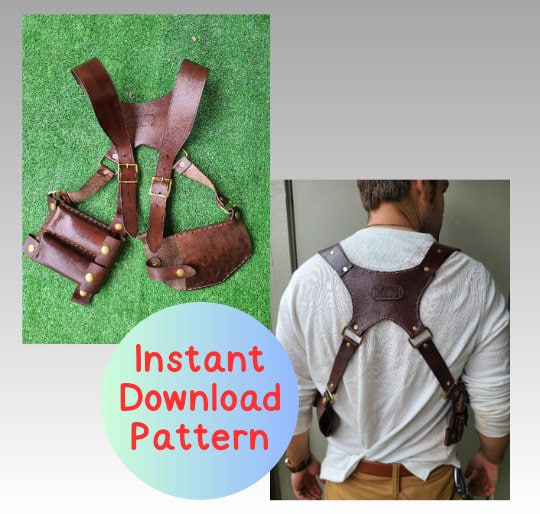 Shoulder and Backpack Strap Leather Pattern Pack. 