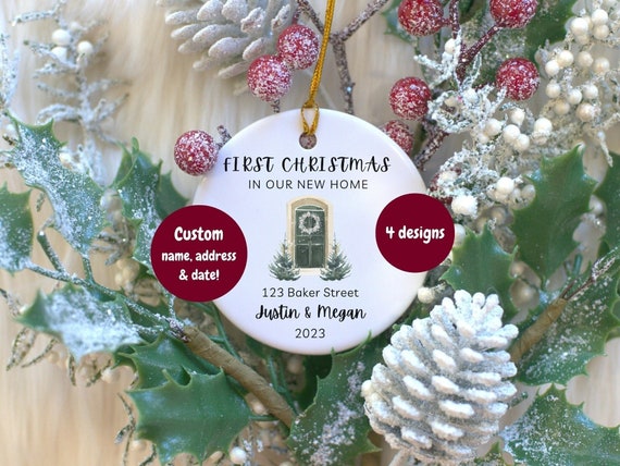 Personalized Home Christmas Ornament, Custom, First Christmas in New House, Family Ornament, Cute Ceramic Ornament, Holiday Gift