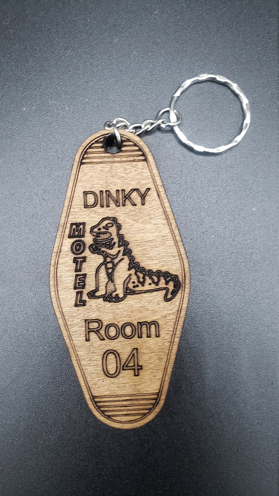 Custom Dinky Wood Keychain, Fallout New Vegas, Vintage Motel Wooden Keychain