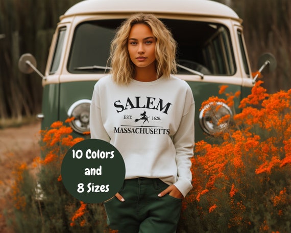 Salem Massachusetts Sweater, Halloween Gift, Witch Unisex Crewneck Sweatshirt, Holiday Apparel, Cozy