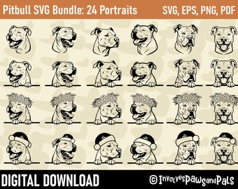 Peeking Pitbull SVG | Peeking Dog SVG | Pitbull PNG | Pitbull Terrier Clipart | Commercial License