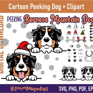 Berner Sennenhund SVG | Hund Silhouette SVG | Cartoon Berner PNG und Clipart | Kommerzielle Lizenz