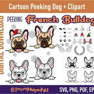 Französische Bulldogge SVG | Hund SVG | Frenchie PNG | Französische Bulldogge Clipart | Kommerzielle Lizenz