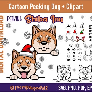 Peeking Shiba Inu SVG | Hund SVG | Shiba Inu PNG | Cartoon Shiba Inu Clipart | Kommerzielle Lizenz