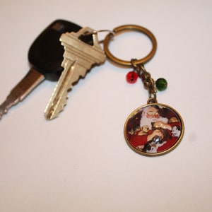 Santa with Puppies keychain
