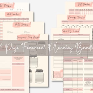 Finance Planner BUNDLE! Budget Planner Templates, Financial Savings Tracker Printable Binder, Monthly Debt, Bill, Spending, Expenses Tracker