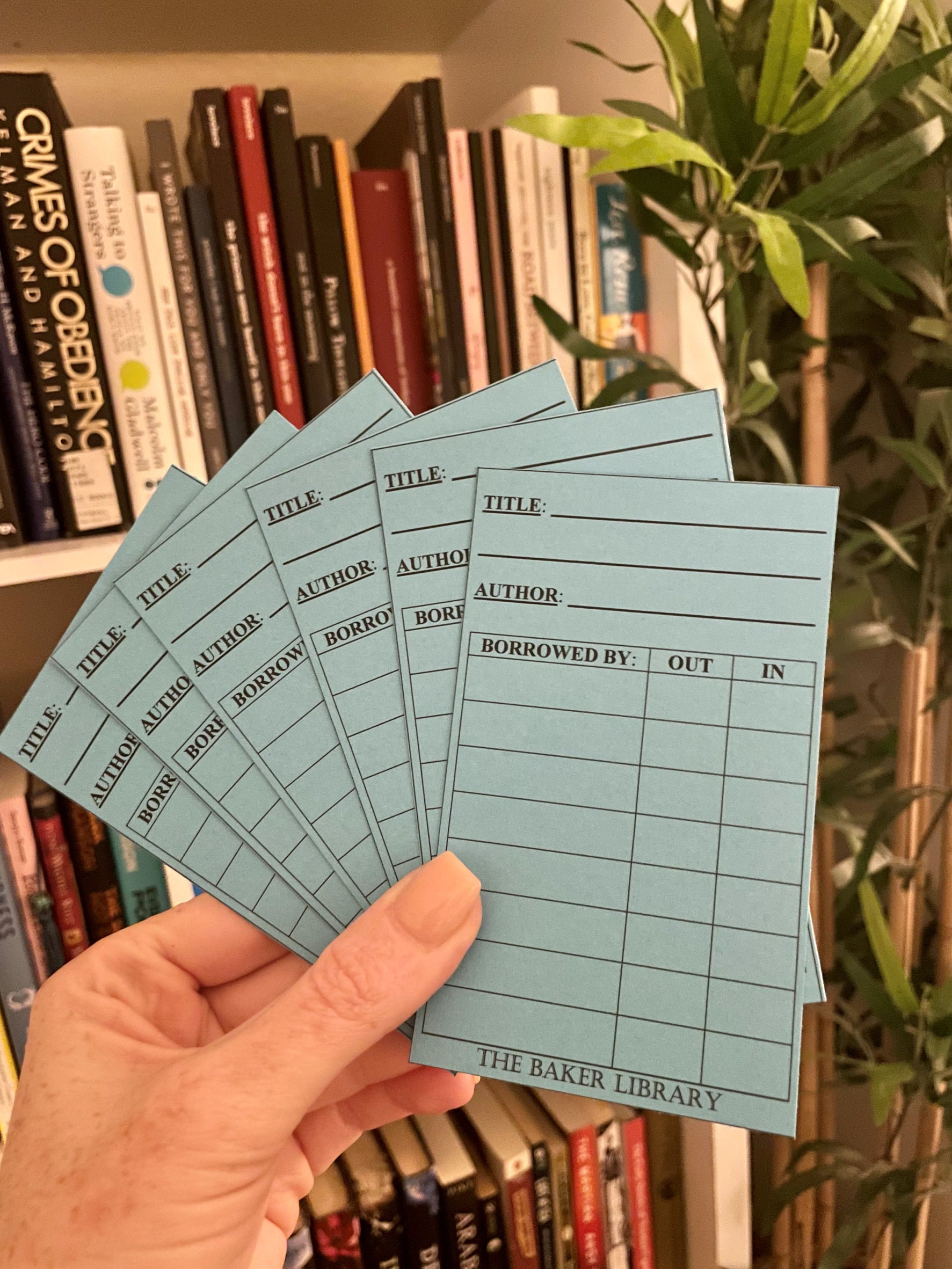 Custom Library Cards With Envelopes Home Library Cards Personalized ...