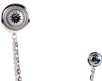 Kette Anstecknadel aus echtem Kristallstein , Unisex Kette Anstecknadel - Anstecknadel für Männer - Anstecknadel für Frauen - Anstecknadel Kette