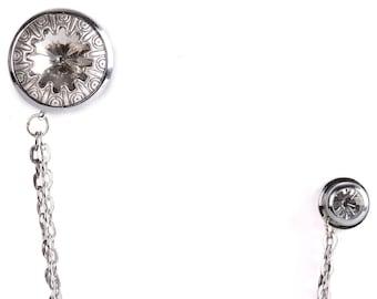 Kette Anstecknadel aus echtem Kristallstein , Unisex Kette Anstecknadel - Anstecknadel für Männer - Anstecknadel für Frauen - Handgemachte Anstecknadel