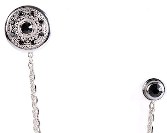 Kristall Anstecknadel Kette, Unisex Anstecknadel, Gold oder Silber Varianten, Handgefertigtes Elegantes Accessoire für Männer und Frauen