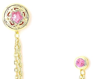 Anstecknadel Kette aus Kristall, Unisex Anstecknadel Brosche, Anstecknadeln Männer, Anstecknadel für Frauen, Handgemachte Anstecknadel Gold Reverskette
