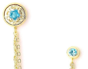 Anstecknadel Kette aus Kristall, Unisex Anstecknadel Brosche, Anstecknadeln Männer, Anstecknadel für Frauen, Handgemachte Anstecknadel Gold Reverskette
