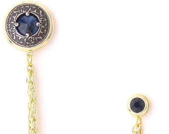 Kristall Anstecknadel Kette, Unisex Anstecknadel, Gold oder Silber Varianten, Handgefertigtes Elegantes Accessoire für Männer und Frauen
