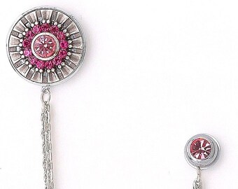 Kristall Anstecknadel Kette, Unisex Anstecknadel, Gold oder Silber Varianten, Handgefertigtes Elegantes Accessoire für Männer und Frauen