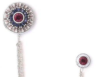 Kristall Anstecknadel Kette, Unisex Anstecknadel, Gold oder Silber Varianten, Handgefertigtes Elegantes Accessoire für Männer und Frauen