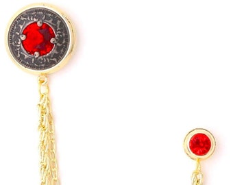 Anstecknadel Kette aus Kristall, Unisex Anstecknadel Brosche, Anstecknadeln Männer, Anstecknadel für Frauen, Handgemachte Anstecknadel Gold Reverskette