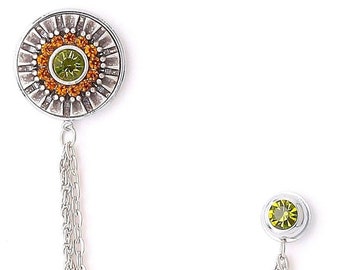 Kristall Anstecknadel Kette, Unisex Anstecknadel, Gold oder Silber Varianten, Handgefertigtes Elegantes Accessoire für Männer und Frauen