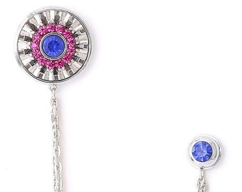 Kristall Anstecknadel Kette, Unisex Anstecknadel, Gold oder Silber Varianten, Handgefertigtes Elegantes Accessoire für Männer und Frauen