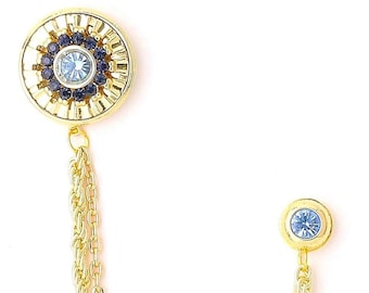 Kristall Anstecknadel Kette, Unisex Anstecknadel, Gold oder Silber Varianten, Handgefertigtes Elegantes Accessoire für Männer und Frauen