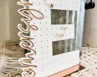 Personalized acrylic earring holder