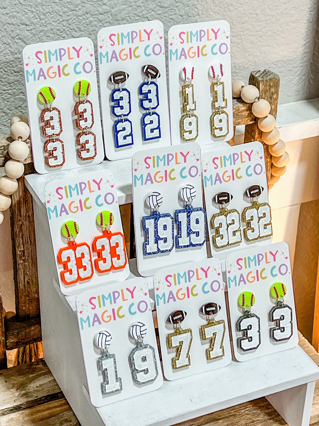 Acrylic School Spirit Earrings Team Spirit Wear Sports Fan Earrings Etsy