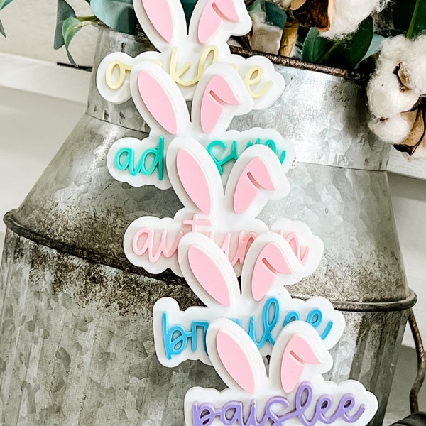 Bunny Acrylic Hair Clip || Easter hair clip || Personalized Easter Hair Clip