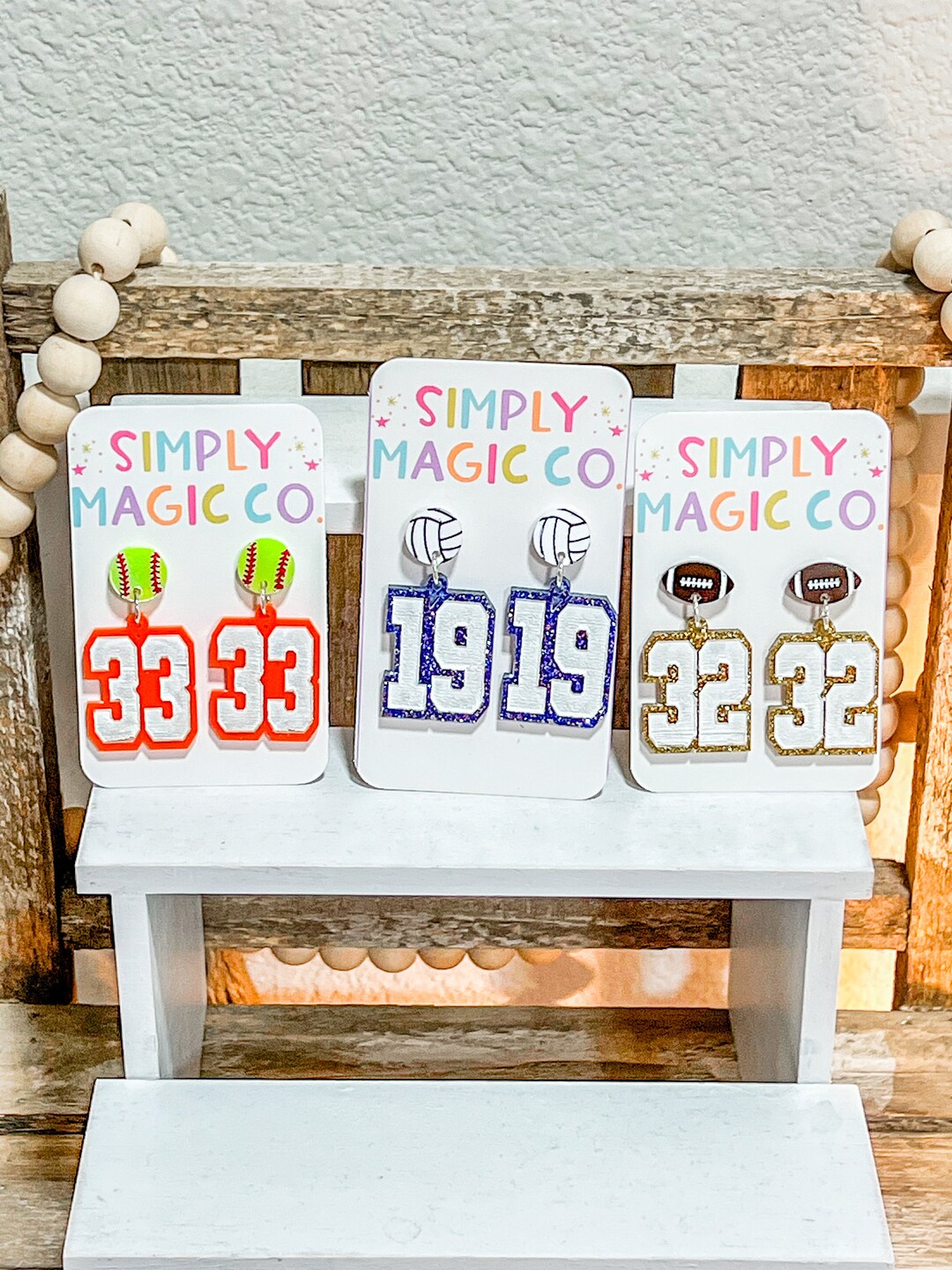 Acrylic School Spirit Earrings Team Spirit Wear Sports Fan Earrings Etsy