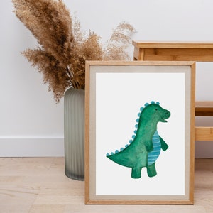 Cartel infantil "Dino" como decoración de pared en la habitación infantil | Regalo para niños y niñas