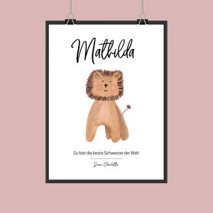 Cartel infantil, | personalizado Cartel del nombre| MENSAJE DE AMOR para niñas y niños | | de regalo | de matrícula Nacimiento| Cumpleaños|personal