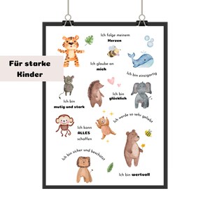 Póster de afirmación para habitación infantil Citas positivas Arte de pared inspirador Decoración de pared para niños Promueve la resiliencia y la confianza en uno mismo
