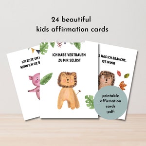 Cartões de afirmação para crianças, download em inglês, cartões de atenção plena, cartões de incentivo para crianças, presente de aniversário, incentivo, crenças positivas