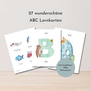 ABC Karten DIN A6 Deutsch Alphabet Spielerisch lernen  Montessori Karten Lernkarten Alphabet Buchstabenkarten  Mutmacher Schulkind Schultüte