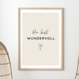 Poster Minimalist, Poster black and white, Positive Affirmation Mental Health -Sayings Poster - self-loving poster, you are wonderful