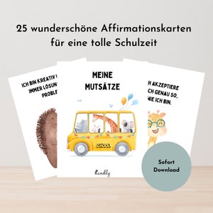 Affirmation cards children download school enrollment school child school cone courage cards birthday gift positive beliefs start of school