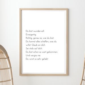 Póster Minimalista, Póster blanco y negro, Afirmación Positiva Salud Mental - amor propio - descargar - DITITAL ODER PRINT