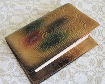 Vintage Leather Book Covers - Olympic Games Moscow 80 Theme, Embossed with Kremlin and Saint Basil's Cathedral