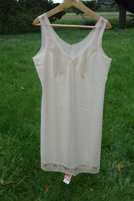 Lace Negligee - Light Peach Slip Dress, VintageNi… - image 3